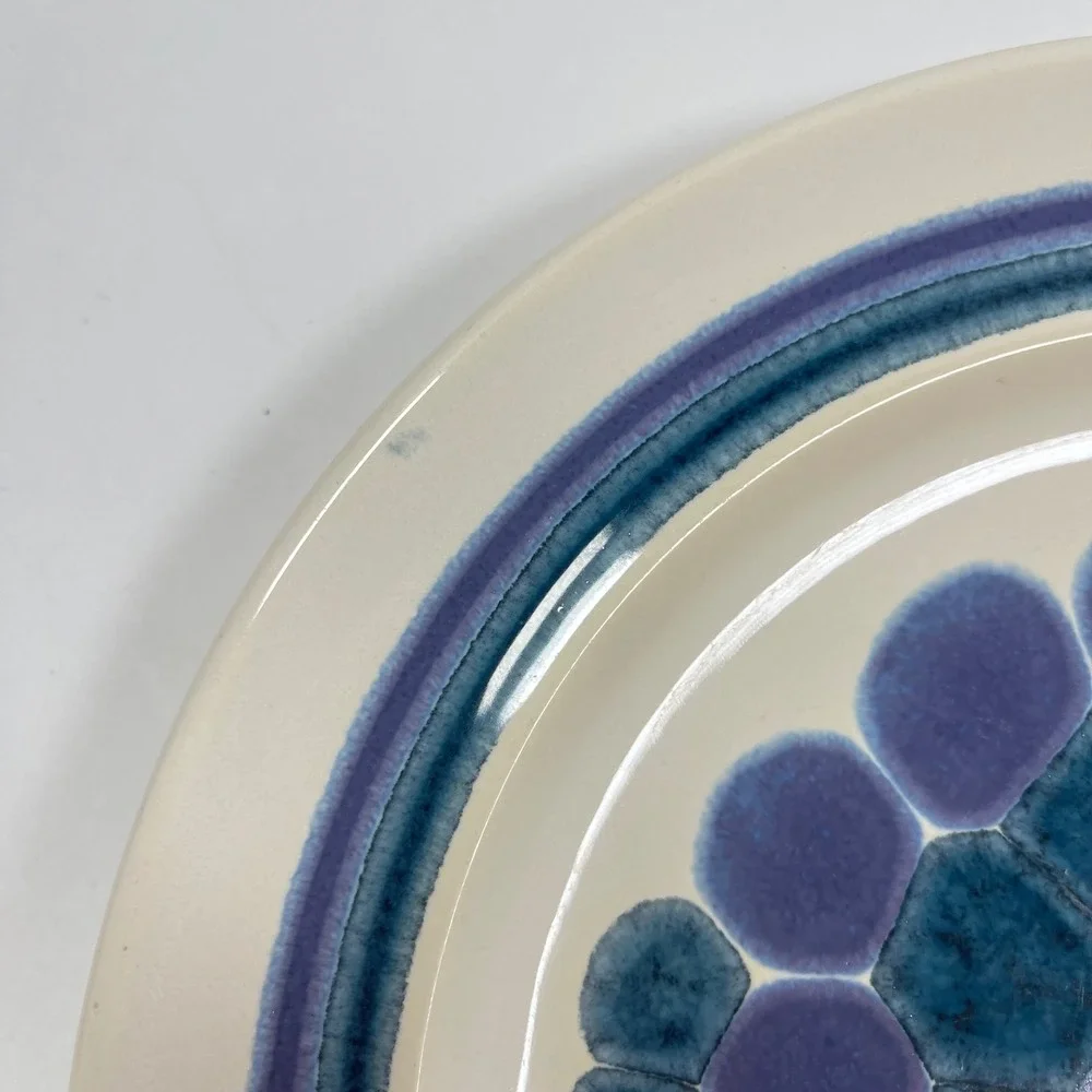 Franciscan Earthenware Moondance Salad Plates 2 Blue Purple MCM Vintage 8.5